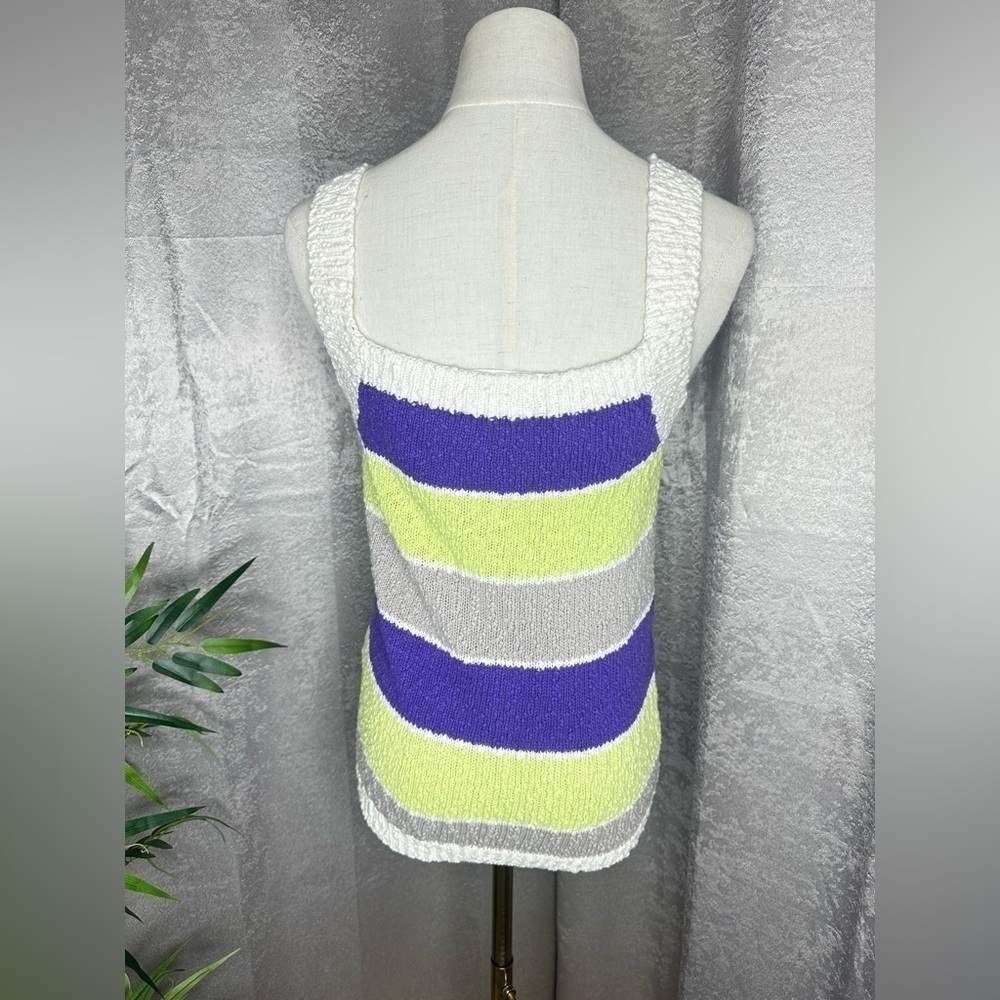 Anthropologie Women’s Callahan Multicolor Stripe Knit Sweater Tank Sz S - Picture 6 of 10